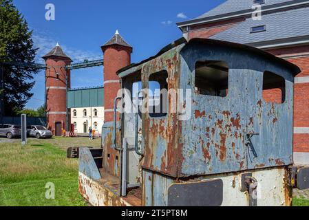 Musée de la Mine Robert Pourbaix, Kohlebergbaumuseum in Bois-du-Luc, Kohlebergwerk in Houdeng-Aimeries bei La Louvière, Hennegau, Wallonien, Belgien Stockfoto