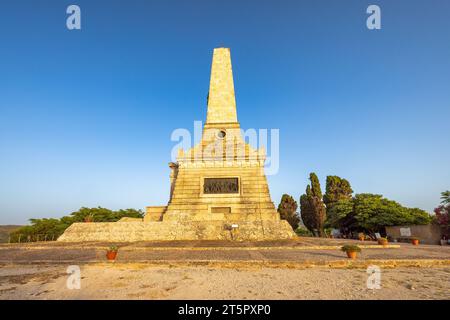 CALATAFIMI SEGESTA, ITALIEN - 10. JULI 2023: Der Schrein von Pianto Romano, ein Garibaldi-Denkmal. Stockfoto