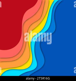 Farbenfroher abstrakter Papierschnitt-Vorlagenhintergrund. Für Bucheinband oder Jahresbericht Vorlage DIN A4 Design Concept.Vector Illustration. Stockfoto