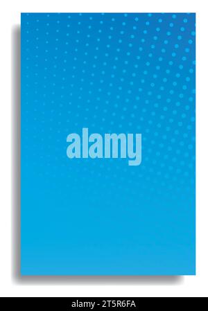 Blauer Hintergrund mit abstrakten Punkten. Moderne Vektorillustration mit dekorativem Halbtonmuster und Retro-Design Stock Vektor