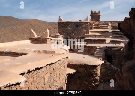 Einer der berühmten Kornspeicher von Amtoudi, Agadir N'ID Issa, im Süden Maroc Stockfoto