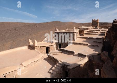 Einer der berühmten Kornspeicher von Amtoudi, Agadir N'ID Issa, im Süden Maroc Stockfoto