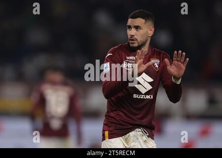 Turin, Italien. November 2023. Antonio Sanabria vom FC Torino reagiert während des Spiels der Serie A im Stadio Grande Torino. Der Bildnachweis sollte lauten: Jonathan Moscrop/Sportimage Credit: Sportimage Ltd/Alamy Live News Stockfoto