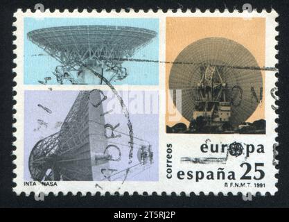 SPANIEN - CA. 1991: Briefmarke von Spanien, zeigt Antennen, ca. 1991 Stockfoto