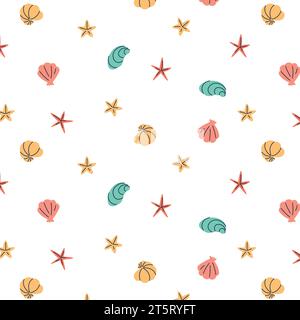 Marinemuster auf transparentem Hintergrund, Vektorgrafiken, minimalistisches Design. Nahtloses Design Stock Vektor