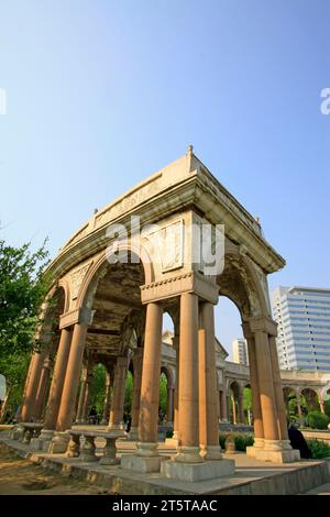 Felsenlandschaft Architektur in einem Wasserpark, Nahaufnahme eines Fotos Stockfoto