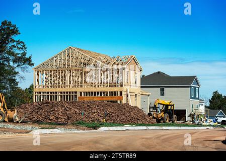 Neues Einfamilienhaus im Bau. Stockfoto