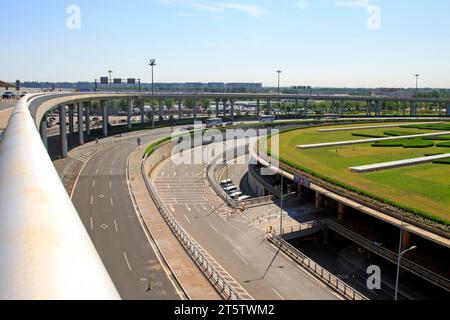 Internationaler Flughafen Beijing Capital T3 Terminal Road, China Stockfoto