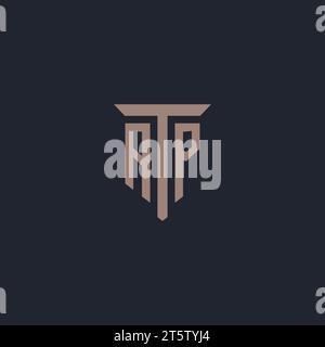 AP Initial-Logo-Monogramm mit Symbol-Design-Vektor der Säule Stock Vektor