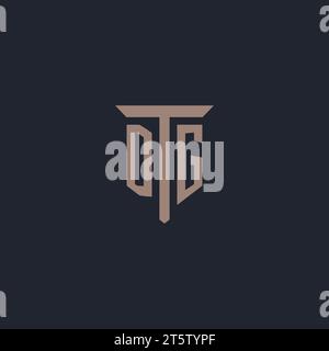DG Initial-Logo-Monogramm mit Symbol-Design-Vektor der Säule Stock Vektor