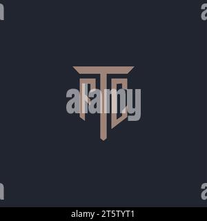 FC Initial-Logo-Monogramm mit Vektor mit Säulen-Symbol Stock Vektor
