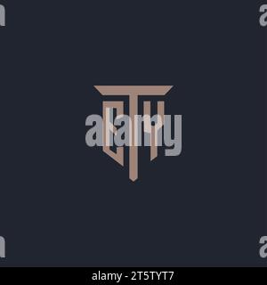 EY Initial-Logo-Monogramm mit Symbol-Design-Vektor der Säule Stock Vektor