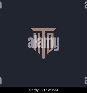 HO Initial Logo Monogramm mit Säulen-Symbol Design Vektor Stock Vektor
