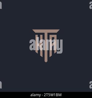 KA Initial Logo Monogramm mit Säulen Icon Design Vektor Stock Vektor