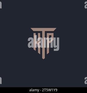 KP Initial-Logo-Monogramm mit Säulen-Symbol-Design-Vektor Stock Vektor