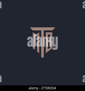 MB Initial-Logo-Monogramm mit Vektor für Säulensymbole Stock Vektor