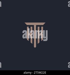 KK Initial-Logo-Monogramm mit Säulen-Symbol-Design-Vektor Stock Vektor