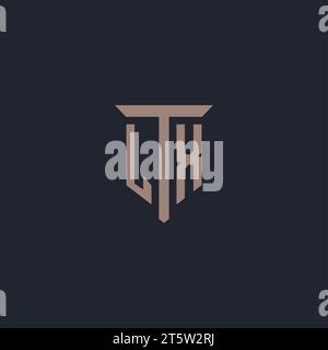 LX Initial-Logo-Monogramm mit Säulen-Symbol-Design-Vektor Stock Vektor