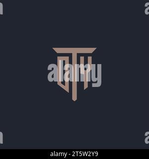 OY Initial-Logo-Monogramm mit dem Vektor des Symbols der Säule Stock Vektor