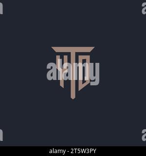 YQ Initial-Logo-Monogramm mit Symbol-Design-Vektor der Säule Stock Vektor