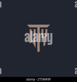 WY Initial-Logo-Monogramm mit Symbol-Design-Vektor der Säule Stock Vektor