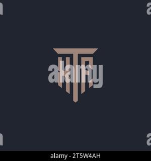 XF Initial-Logo-Monogramm mit Vektor für Säulensymbole Stock Vektor