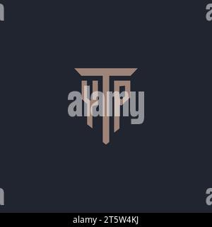 YP Initial-Logo-Monogramm mit Säulen-Symbol-Design-Vektor Stock Vektor