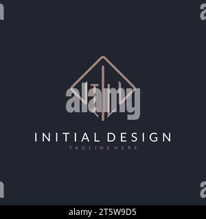 IL Initial Logo mit geschwungenen rechteckigen Design-Ideen Stock Vektor