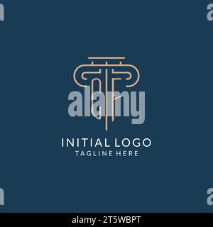 Ursprünglicher Buchstabe CF-Säulen-Logo, Anwaltskanzlei-Logo Inspirationsvektorgrafik Stock Vektor