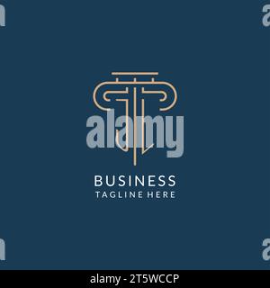 Initial Letter JL Säule Logo, Anwaltskanzlei Logo Inspiration Vektorgrafik Stock Vektor