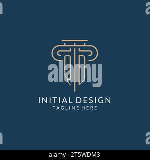 Initial Letter QD Säule Logo, Anwaltskanzlei Logo Inspiration Vektorgrafik Stock Vektor