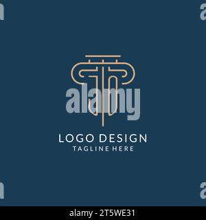 Initial Letter JO Säule Logo, Anwaltskanzlei Logo Inspiration Vektorgrafik Stock Vektor