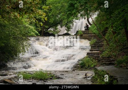 Der Cascadilla Gorge Trail in Ithaka, NY Stockfoto