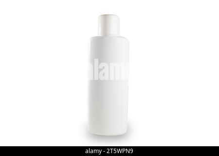 Shampoo-Flasche Aus Kunststoff Mit Klappdeckel. Modell ohne Hintergrund Stockfoto