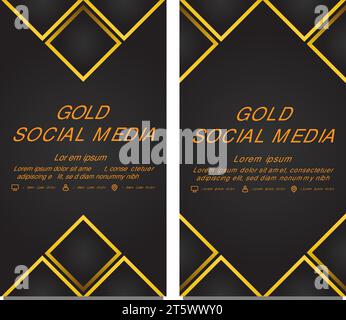 Schwarzes Design für Social-Media-Geschichten Stock Vektor