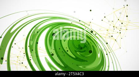 Abstrakter Hintergrund von Wasserwellen mit Plexus-Effekt. Handgemachte Vektorkunst. Stock Vektor