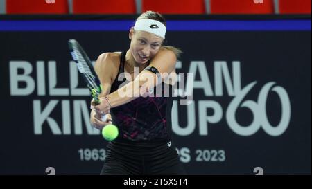 Charleroi, Kanada. November 2023. Die belgische Yanina Wickmayer wurde während eines Trainings im Vorfeld des Treffens zwischen Belgien und Ungarn in den Play-offs für den Billie Jean King Cup am Dienstag, den 7. November 2023, in Charleroi gezeigt. BELGA FOTO BENOIT DOPPAGNE Credit: Belga News Agency/Alamy Live News Stockfoto