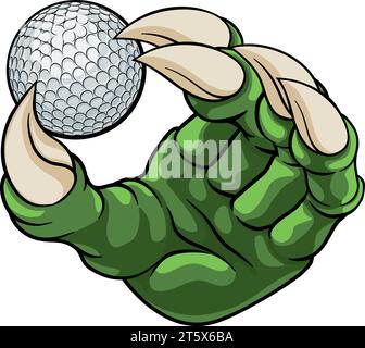 Golf Ball Claw Cartoon Monster Animal Hand Stock Vektor