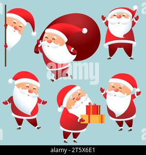 Weihnachtsmannfiguren. Stock Vektor