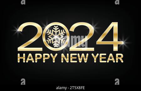 2024 Happy New Year Hintergrund Design Vektor Illustration. Grußkarte, Banner, Poster Stock Vektor