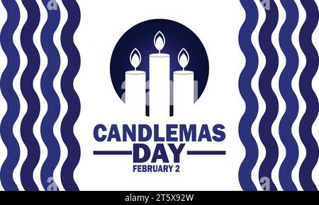 Candlemas Day. Februar. Urlaubskonzept. Vorlage für Hintergrund, Banner, Karte, Poster mit Textbeschriftung. Vektorabbildung Stock Vektor