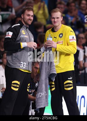 David SpŠth aus Deutschland Andreas Wolff aus Deutschland Handball LŠnderspiel in der Olympia Halle MŸnchen 5.11.2023 Deutschland - €gypten © diebilderwelt / Alamy Stock Stockfoto