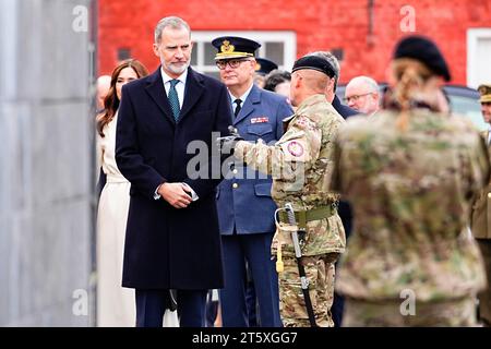 Kopenhagen, Dänemark. November 2023. König Felipe von Spanien und Königin Letizia besuchen die Zitadelle in Kopenhagen am 7. November 2023. König Felipe und Königin Letizia sind auf einem dreitägigen Staatsbesuch in Dänemark. Quelle: Ritzau/Alamy Live News Stockfoto