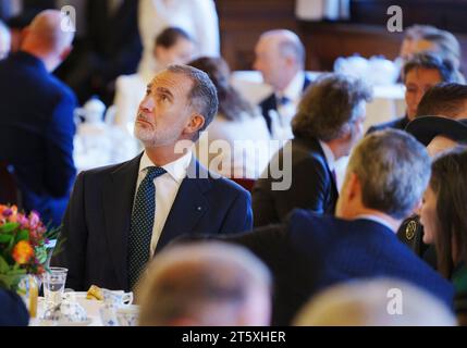 Kopenhagen, Dänemark. November 2023. König Felipe von Spanien beim Empfang im Rathaus von Kopenhagen Dienstag, 7. November 2023. Das spanische Königspaar ist auf einem dreitägigen Staatsbesuch in Dänemark. Quelle: Ritzau/Alamy Live News Stockfoto
