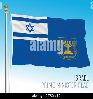 Der israelische Premierminister schwenkt die Flagge, naher Osten, Vektorillustration Stock Vektor