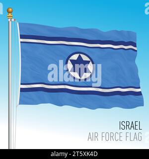 Die israelische Luftwaffe schwenkt die Flagge, Mittlerer Osten, Vektorillustration Stock Vektor