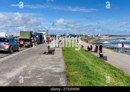 Die Esplanade Promenade, Aberdeen Beach, Schottland, Großbritannien Stockfoto