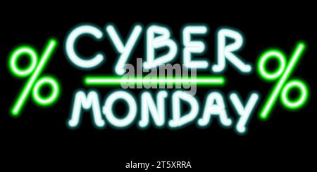 Cyber Monday Neon-Schild. Stock Vektor