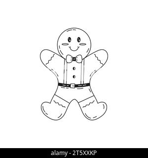 Süßes Lebkuchenmädchen im Doodle-Stil Stock Vektor