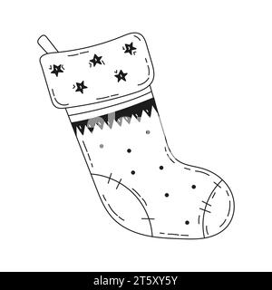 Süßer Weihnachtsstrumpf für Geschenke Stock Vektor
